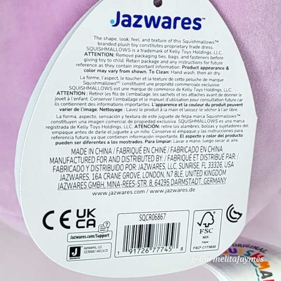 SURI 🌄🐮 FTM Lavender & Pink Tie Dye Sunset Cow Clip Original Squishmallow NWT - Picture 8 of 9
